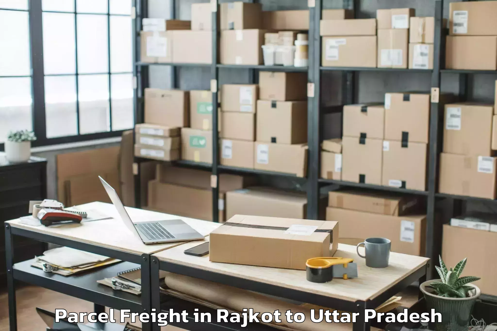 Hassle-Free Rajkot to Pinahat Parcel Freight